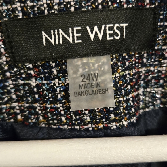 Nine West Metallic Nightsky Fringe Open Peplum Blazer NWT size 24W - Picture 7 of 15